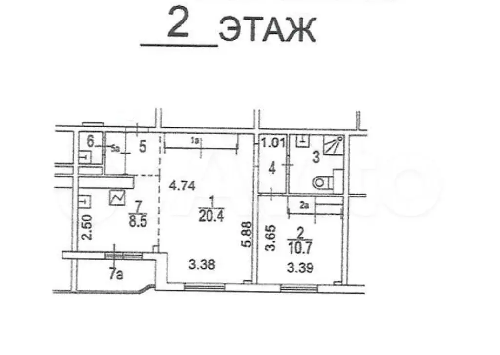 2-к. квартира, 53,9 м, 2/9 эт. - Фото 0