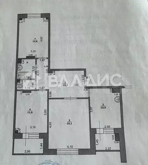 3-к. квартира, 77,2 м, 3/9 эт. - Фото 0