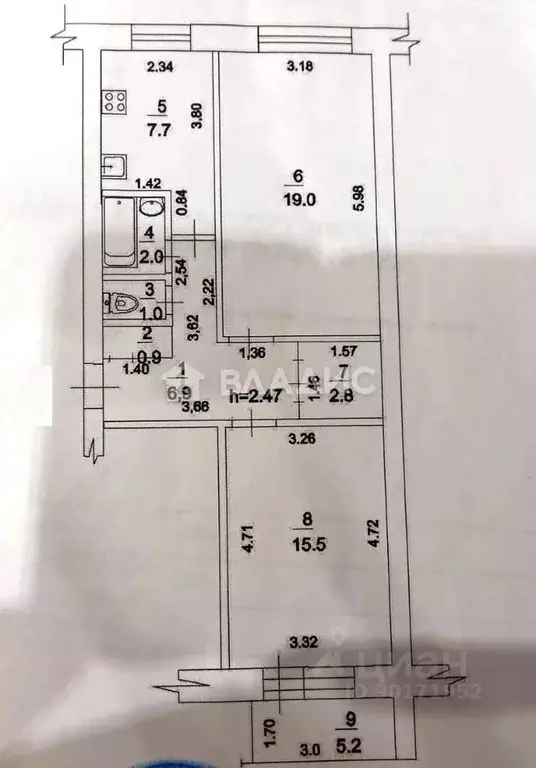 2-к кв. Башкортостан, Стерлитамак Коммунистическая ул., 51 (58.0 м) - Фото 2