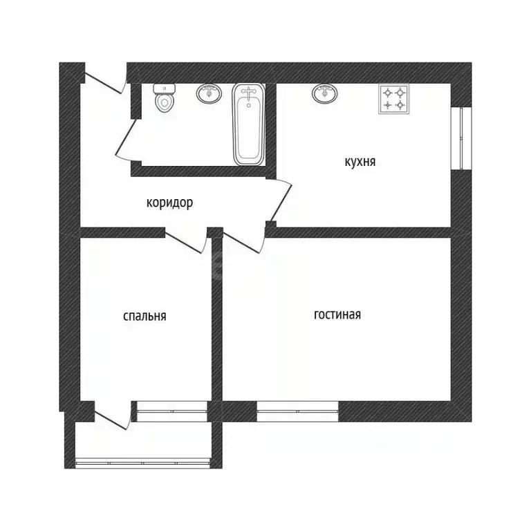 1-к кв. Смоленская область, Смоленск ул. Николаева, 34 (31.1 м) - Фото 1