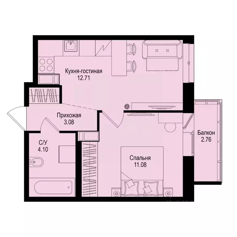 1-к кв. Ленинградская область, Всеволожский район, Заневское городское ... - Фото 1