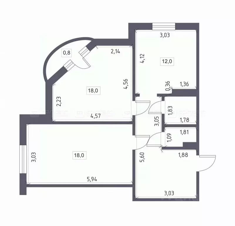 2-к кв. Татарстан, Казань ул. Академика Сахарова, 21 (64.0 м) - Фото 1