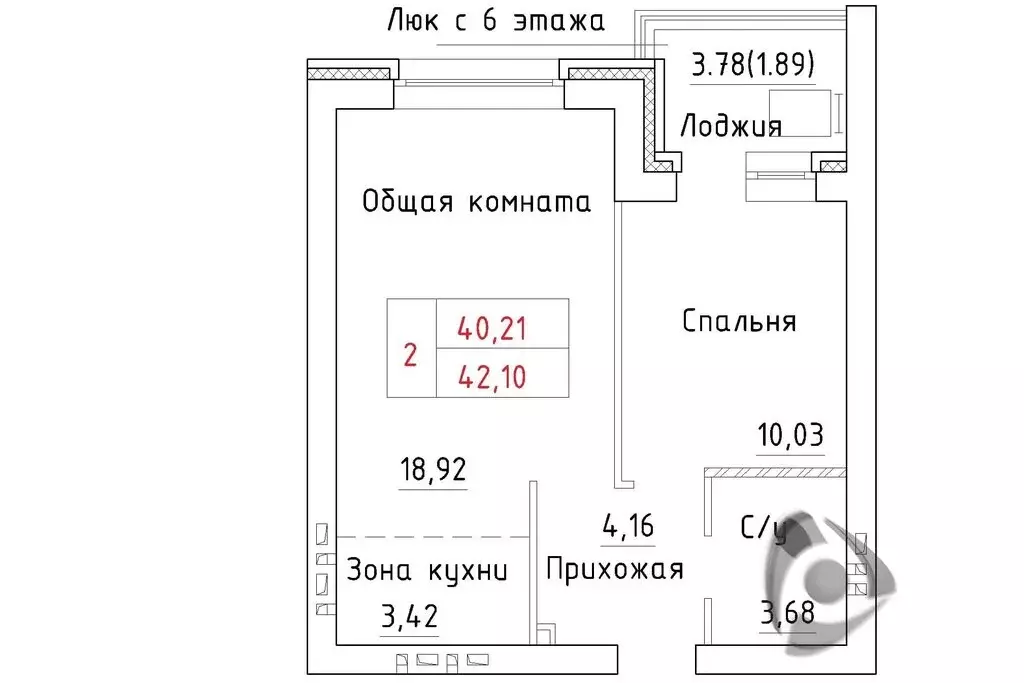 2-комнатная квартира: посёлок Элитный, Венская улица, 11 (42.1 м) - Фото 0