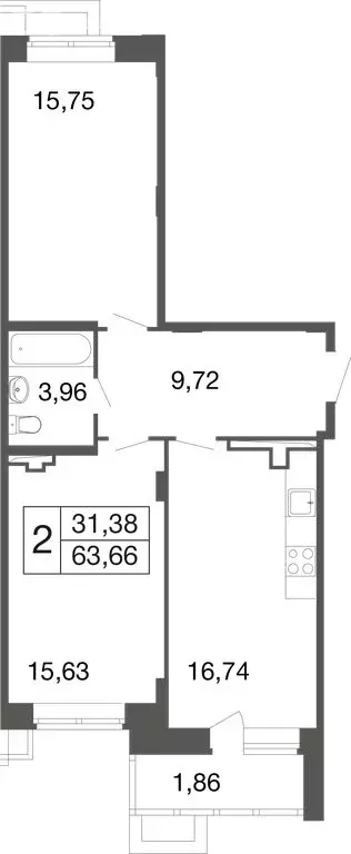 2-комнатная квартира: Апрелевка, жилой комплекс Времена Года, к12 ... - Фото 1