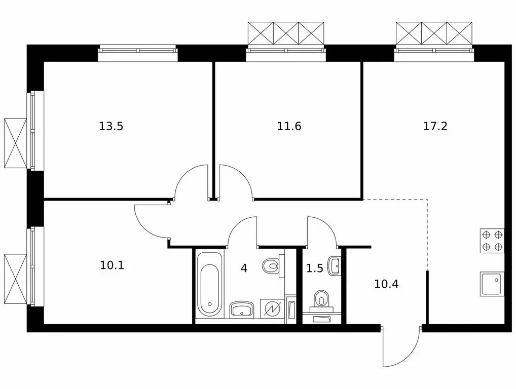 3-комнатная квартира: Боброво, ЖК Восточное Бутово, 47 (67.9 м) - Фото 1