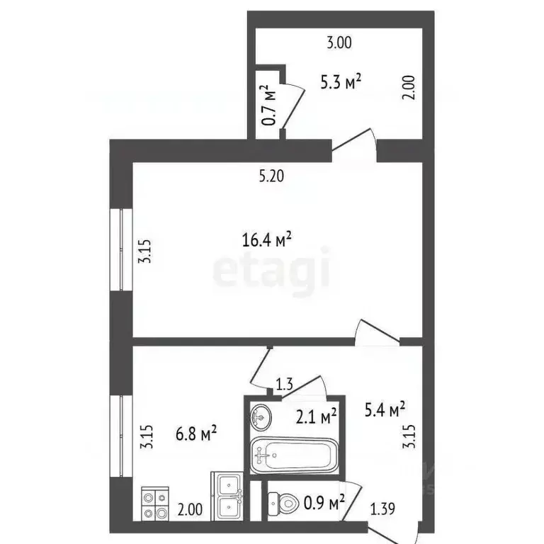 1-к кв. Крым, Ялта муниципальный округ, Виноградное пгт ул. Курчатова, ... - Фото 2
