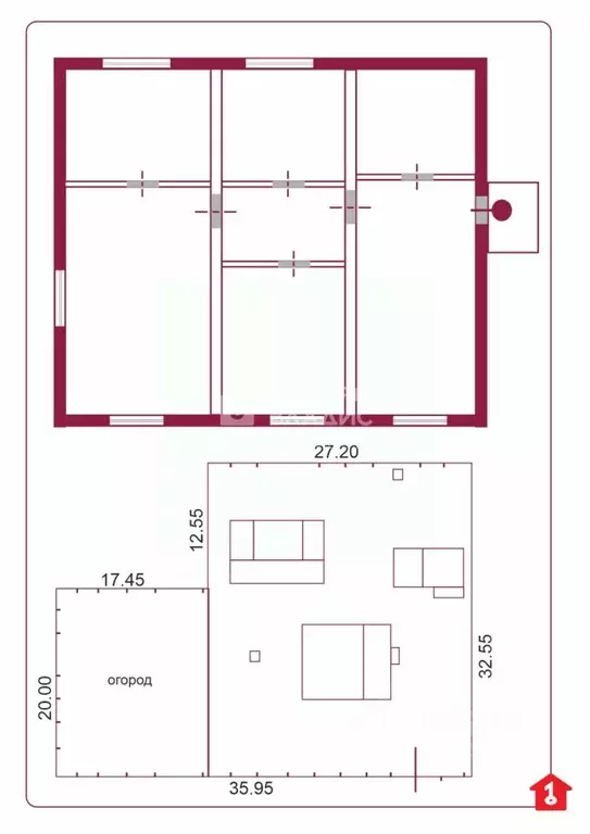 Дом в Омская область, Полтавка рп ул. В. Жицкого, 19 (45 м) - Фото 2