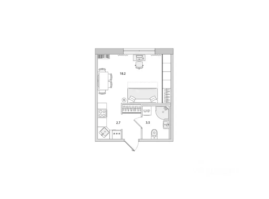 Студия Ленинградская область, Всеволожский район, пос. Бугры проезд ... - Фото 2