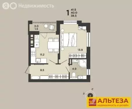 1-комнатная квартира: Светлогорск, Корабельный переулок, 2 (40.1 м) - Фото 1