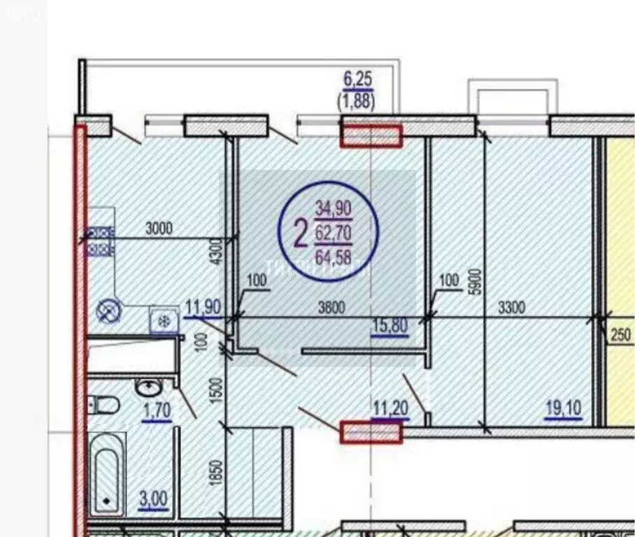 2-комнатная квартира: Краснодар, Прикубанский внутригородской округ, ... - Фото 1