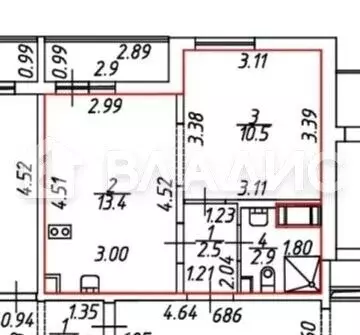 1-комнатная квартира: Санкт-Петербург, Чарушинская улица, 26к1 (30 м) - Фото 1