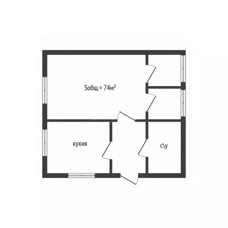 Дом в Брянская область, Клинцы Космический пер. (74 м) - Фото 1