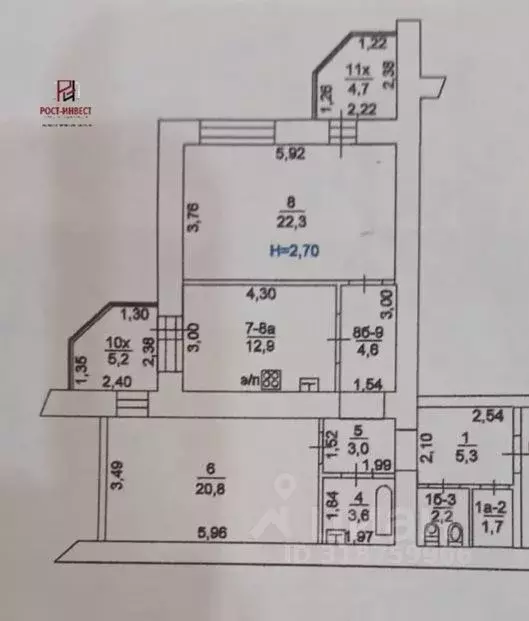 2-к кв. Ростовская область, Ростов-на-Дону Филимоновская ул., 128 ... - Фото 1