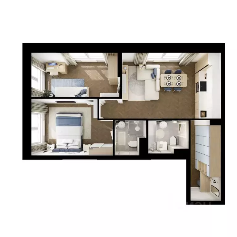 2-к кв. Нижегородская область, Нижний Новгород д. Утечино, Савин Парк ... - Фото 2