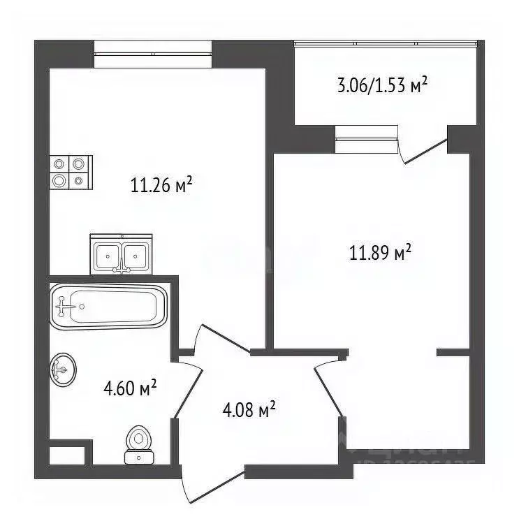 1-к кв. Московская область, Пушкино ул. Александра Меня, 3 (31.8 м) - Фото 2