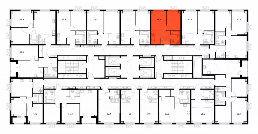 1-к. квартира, 31,9 м, 19/30 эт. - Фото 1