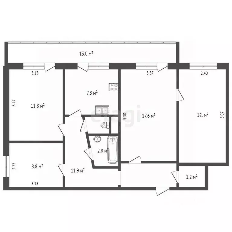 4-к кв. Крым, Ялта ул. Кривошты, 15 (88.0 м) - Фото 0