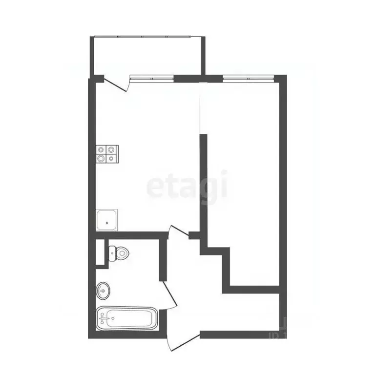 Студия Московская область, Дмитров Сиреневая ул., 6 (35.6 м) - Фото 2