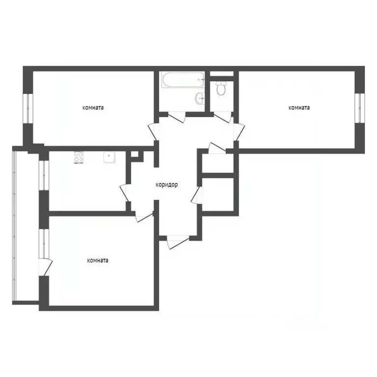 3-к кв. Бурятия, Улан-Удэ Ключевская ул., 40 (65.0 м) - Фото 2