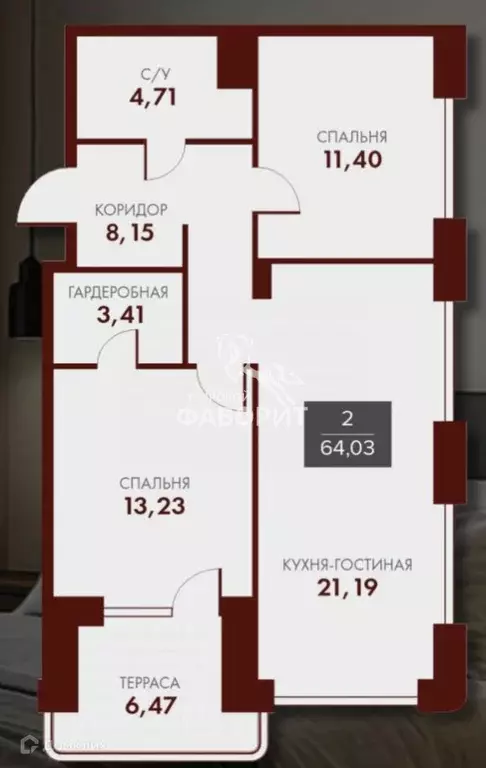 Продаётся 2-к квартира, 64.03 м - Фото 1