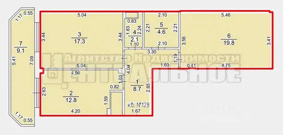 2-к кв. Смоленская область, Смоленск Кловская ул., 11А (74.4 м) - Фото 1