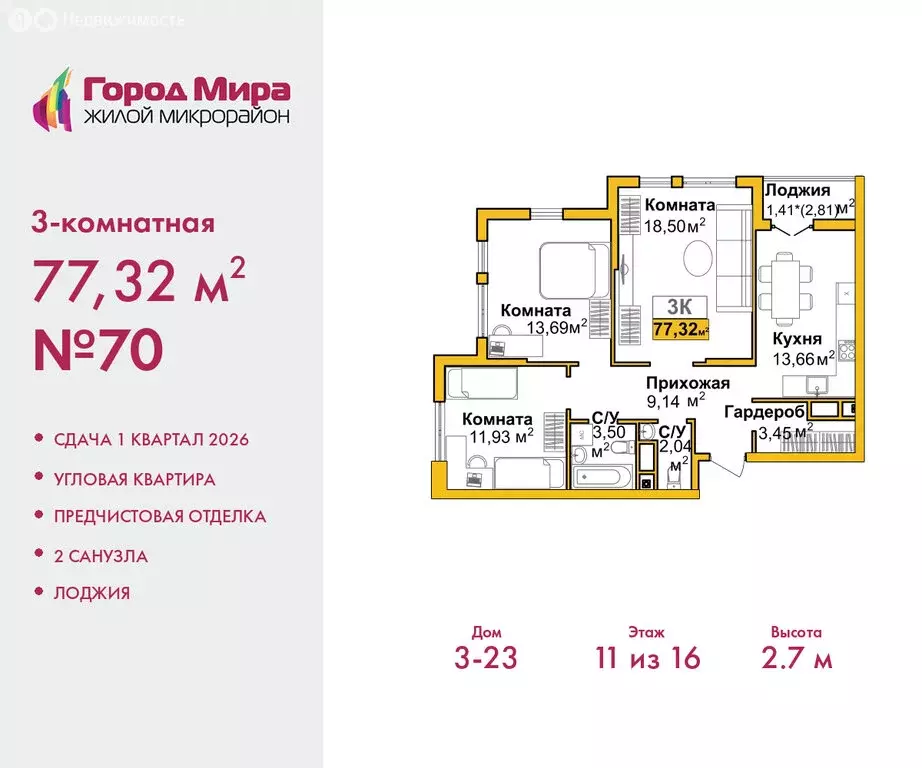 3-комнатная квартира: Симферополь, Центральный район, жилой комплекс ... - Фото 1