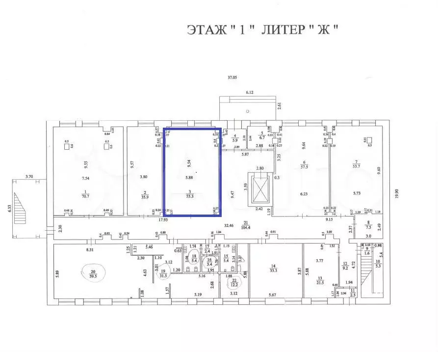 Офис/свободного назначения, 55.3 м - Фото 0