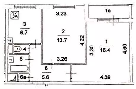 2-комнатная квартира: Москва, Медынская улица, 4/1 (46 м) - Фото 1