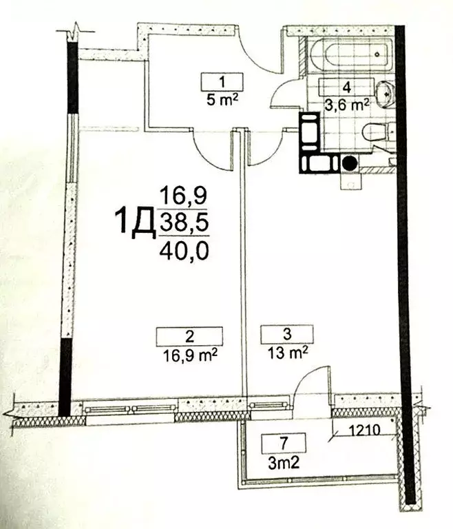 1-к кв. Тверская область, Тверь Оснабрюкская ул., 12к2 (41.0 м) - Фото 2