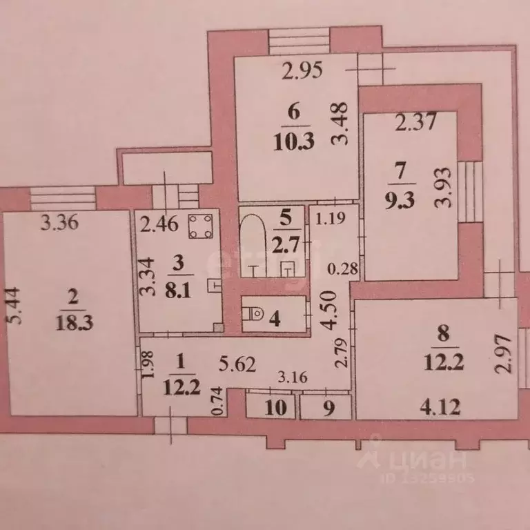 4-к кв. Липецкая область, Липецк просп. Победы, 114/1 (76.5 м) - Фото 2