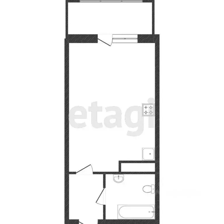 Студия Санкт-Петербург ул. Русановская, 20к3 (22.4 м) - Фото 1