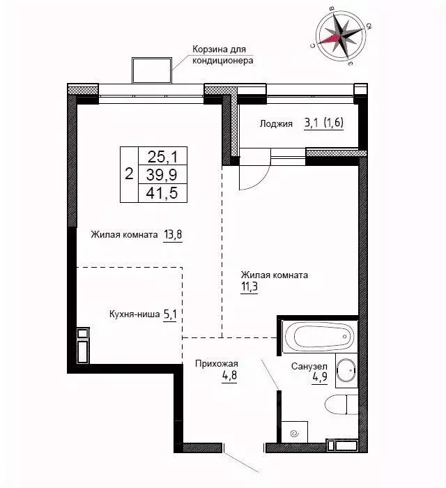 2-к кв. Приморский край, Надеждинский район, пос. Новый ул. Ленина, ... - Фото 1