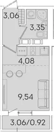 Квартира-студия: Мурино, Графская улица, 6к3 (20.1 м) - Фото 1