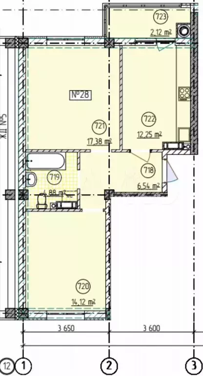 2-к. квартира, 68 м, 6/9 эт. - Фото 0