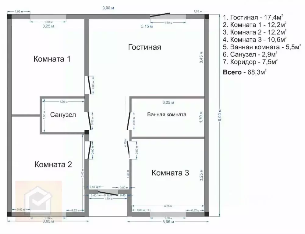 Дом в Крым, Саки ш. Михайловское, 1 (68 м) - Фото 1