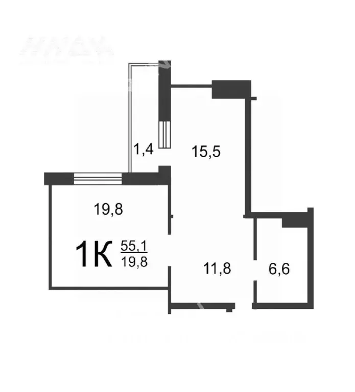 1-к кв. Нижегородская область, Нижний Новгород ул. Белинского, 11/66 ... - Фото 1