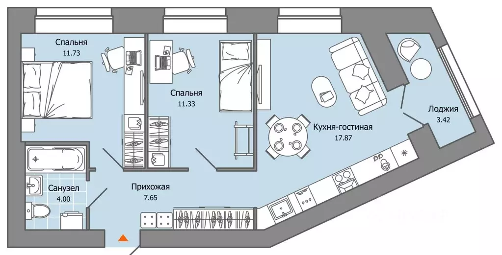 3-к кв. Ульяновская область, Ульяновск Город Новаторов жилой комплекс, ... - Фото 0