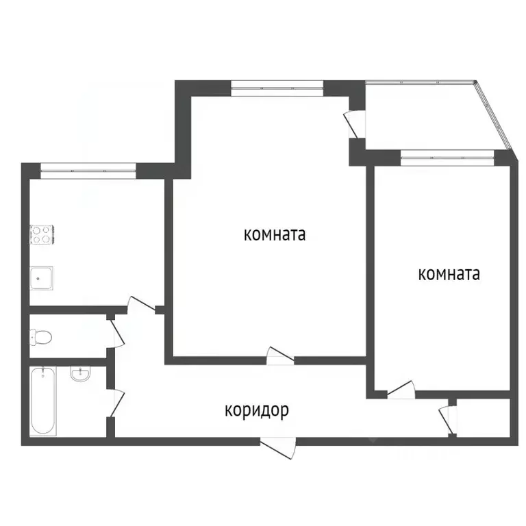 2-к кв. Ханты-Мансийский АО, Сургут ул. Профсоюзов, 12/1 (62.0 м) - Фото 2