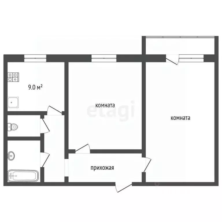 2-к кв. Московская область, Воскресенск Новлянский мкр, ул. Цесиса, ... - Фото 2