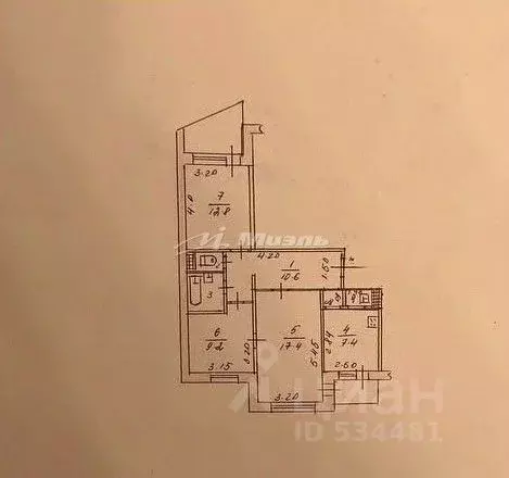 3-к кв. Крым, Симферополь ул. Воровского, 60 (65.8 м) - Фото 2