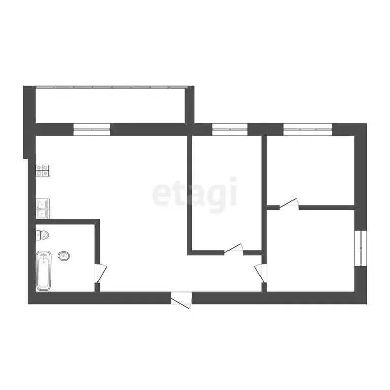 3-комнатная квартира: Тюмень, Холодильная улица, 136 (77 м) - Фото 1