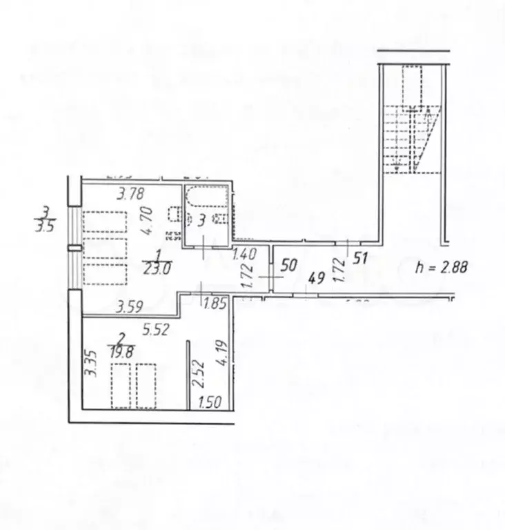 1-к. квартира, 46,3 м, 4/4 эт. - Фото 1