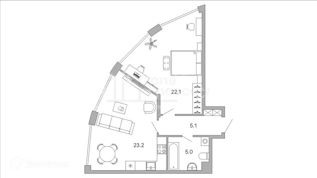 Продаётся 1-к квартира, 55.4 м - Фото 1
