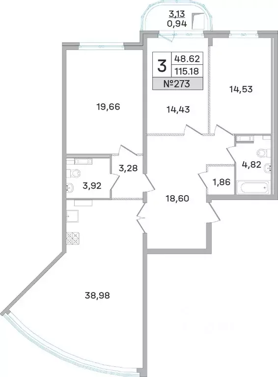 3-к кв. Московская область, Королев ул. Калинина, 11 (118.6 м) - Фото 1