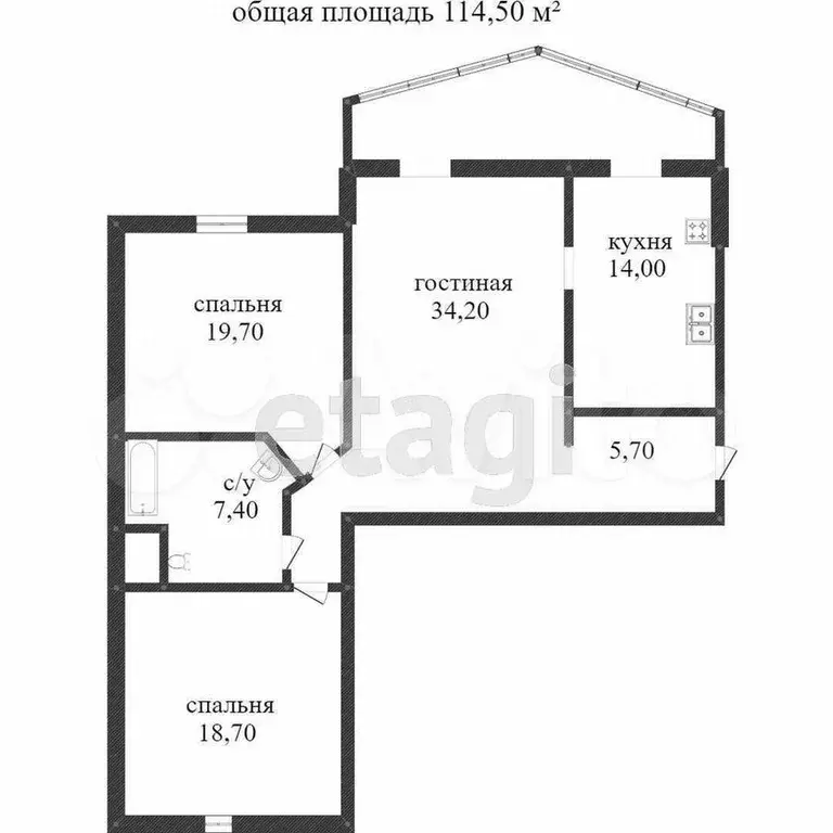3-к. квартира, 112,7 м, 7/9 эт. - Фото 0