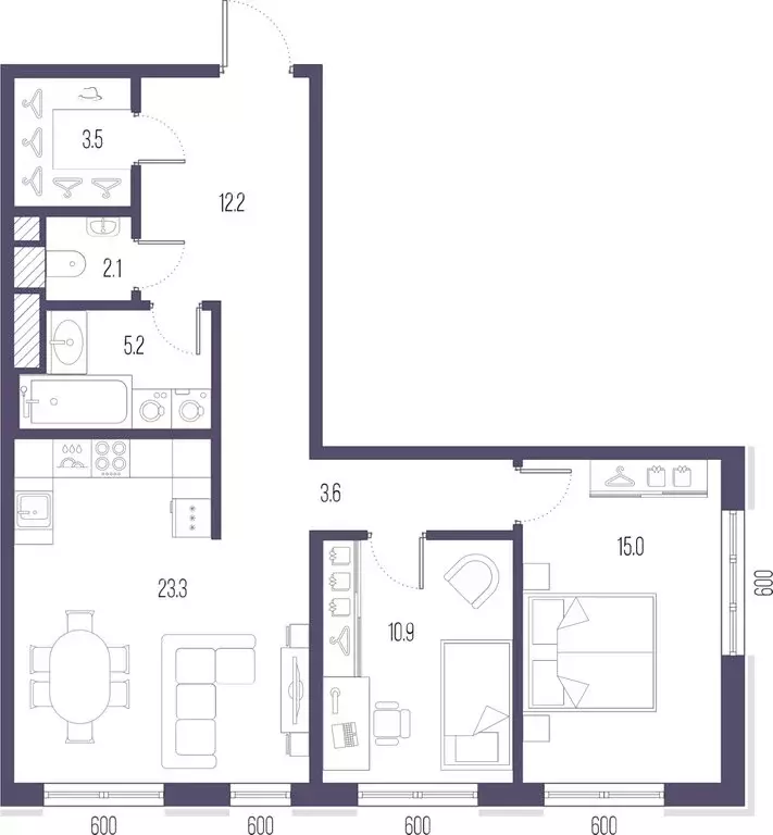 2-комнатная квартира: Санкт-Петербург, улица Стахановцев, 1 (75.8 м) - Фото 0