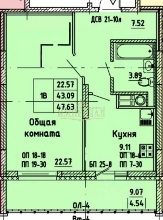 1-к кв. Марий Эл, Йошкар-Ола ул. 70-летия Вооруженных Сил СССР, с5/2 ... - Фото 0