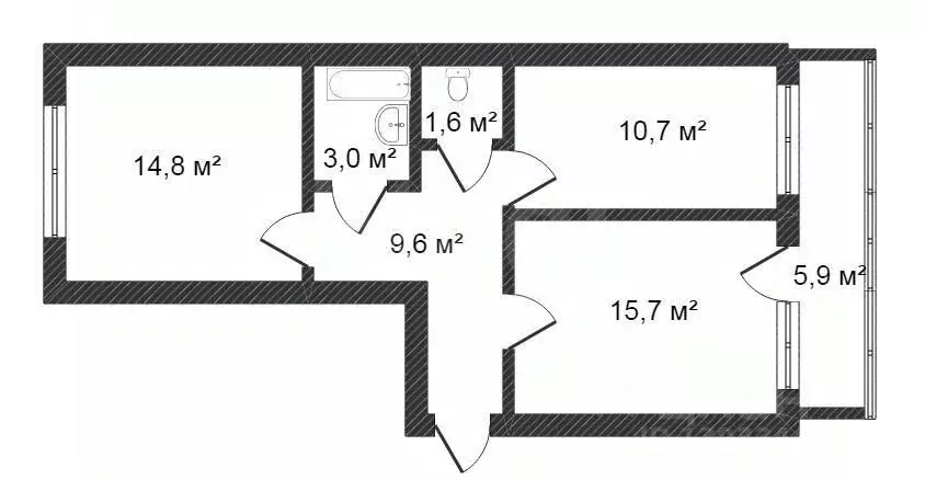 2-к кв. Тюменская область, Тюмень ул. Избышева, 6 (62.0 м) - Фото 2