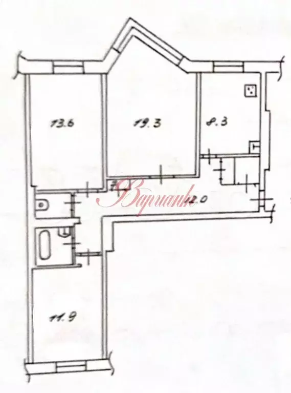 3-к. квартира, 71,3 м, 5/9 эт. - Фото 0