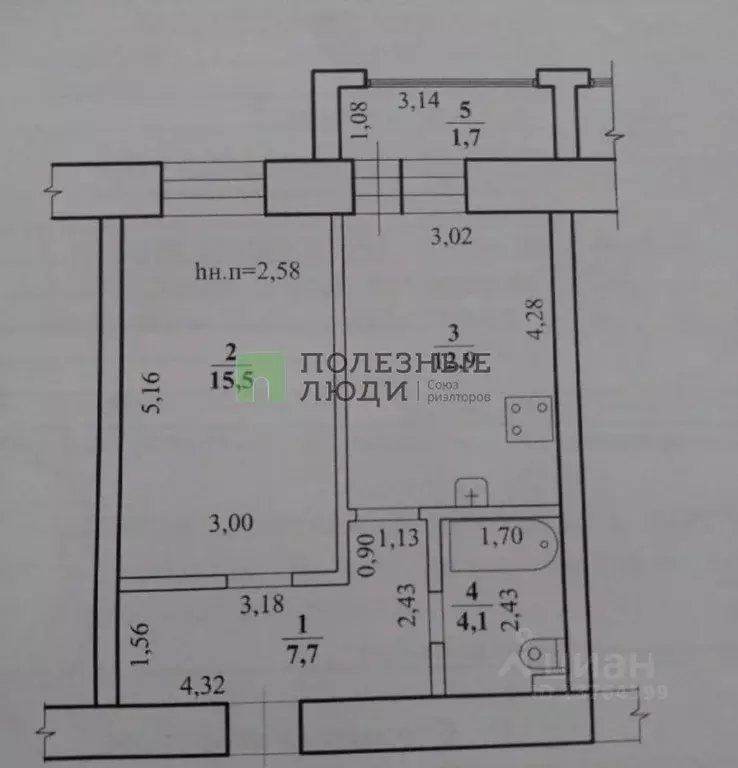 1-к кв. Забайкальский край, Чита ул. Токмакова, 49 (40.2 м) - Фото 2